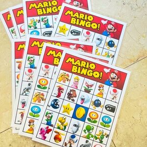 New - Super Mario Brothers BINGO card LAMINATED